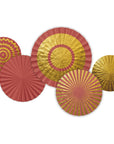 Paper Deco Fan Set Golden Dusk- 5pc