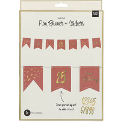 Bunting Garland DIY Age Happy Birthday Golden Dusk - 12 Feet