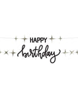 Paper Letter Banner Set Happy Birthday Crème Noir- 4.5 Feet