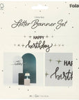 Paper Letter Banner Set Happy Birthday Crème Noir- 4.5 Feet