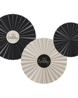 Paper Deco Fan Set Crème Noir- 3pc