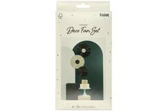 Paper Deco Fan Set Crème Noir- 3pc