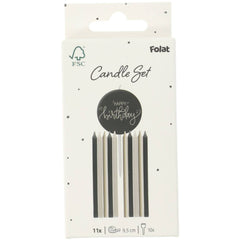 Candles Set  Crème Noir- 11 Pc