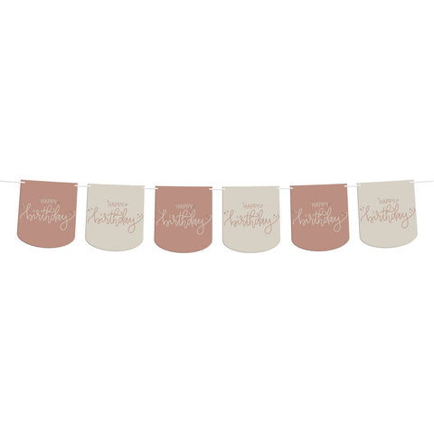 Paper Flag Banner Crème Rose- 18 Feet