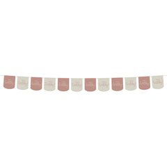 Paper Flag Banner Crème Rose- 18 Feet