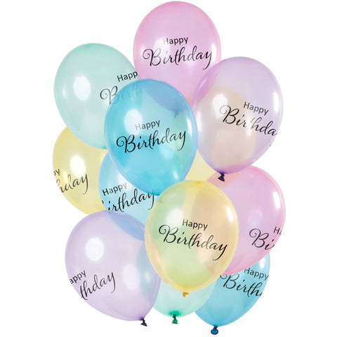 Birthday Crystal 12pc Latex Balloon (Helium/Air Filled) - 13 Inches