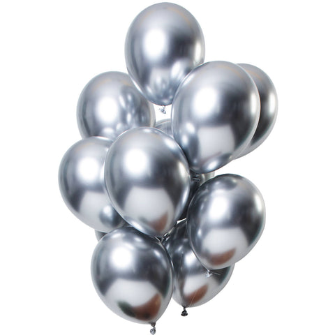 Let It Shine Silver  12pc Latex Balloon (Helium/Air Filled) - 11 Inches