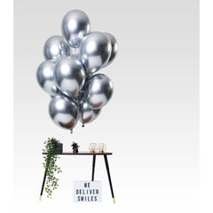 Let It Shine Silver  12pc Latex Balloon (Helium/Air Filled) - 11 Inches