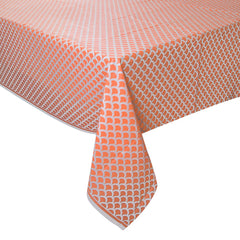 Plastic Table Cover 54In*84In Coral Scallop- 1 Pc