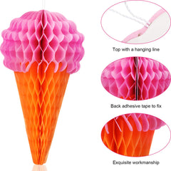 Honeycomb Decoration Ice Cream Cone Party - 1pc