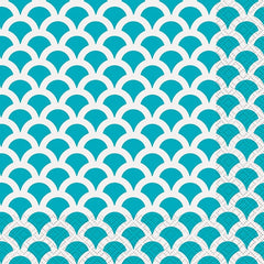 Paper Napkins 16cm*16cm Caribbean Teal Scallop - 16pc