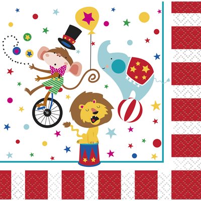 Paper Napkins 13cm*13cm Circus Carnival - 16pc