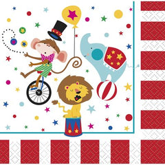 Paper Napkins 13cm*13cm Circus Carnival - 16pc