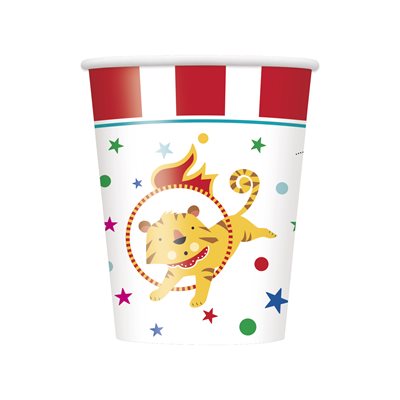 Paper Cups 220 ml Circus Carnival- 8 Pc