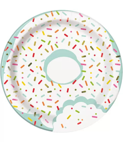 Paper Plates 8 Inches Donut Party- 8 Pc