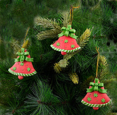 Xmas Bells Soft Ceramic Ornament- 1Pc