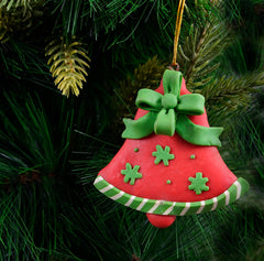 Xmas Bells Soft Ceramic Ornament- 1Pc