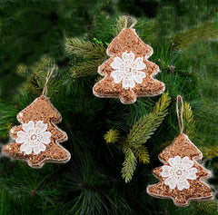 Rose Gold Sequence Xmas Tree Ornament- 3Pc