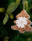 Rose Gold Sequence Xmas Tree Ornament- 3Pc