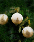 Glitter Gold Ball Ornament- 2Pc