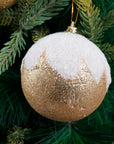 Glitter Gold Ball Ornament- 2Pc