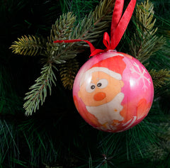 Santa Balls Ornament- 2Pc