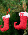 Red Stocking Ornament- 4Pc