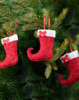 Red Stocking Ornament- 4Pc