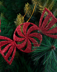 Glitter Red Candy Ornament- 6Pc