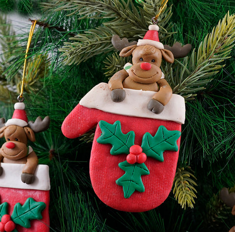 Reindeer Glove Soft Ceramic Ornament- 1Pc