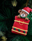 Teddy Bag Soft Ceramic Ornament- 2Pc