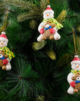 Snowman & Teddy Soft Ceramic Ornament- 2Pc