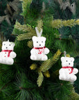 White Teddy Ornament- 6Pc