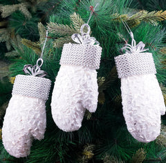 White Sequence Glove Ornament- 1Pc