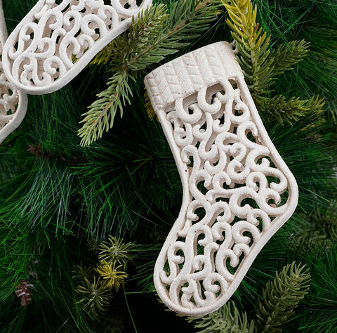 White Shoe Hanging Ornament- 2Pc