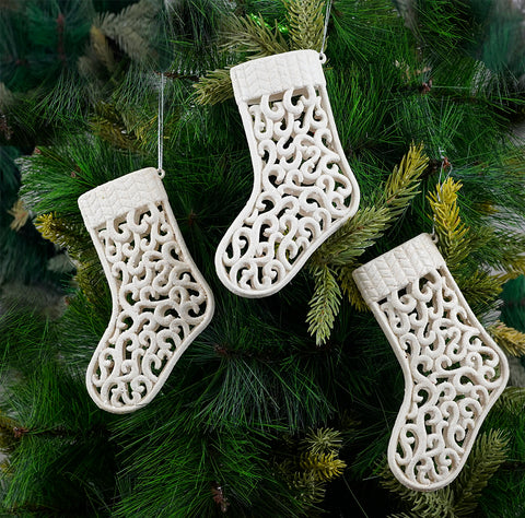 White Shoe Hanging Ornament- 2Pc