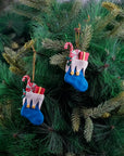 Stocking With Gift Soft Ceramic Ornament- 2Pc