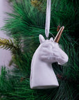 Luxe  Porcelain White Unicorn Ornament- 1Pc