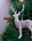 Luxe  Reindeer White Ornament- 1Pc