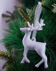 Luxe Assorted White Woodland Ornament- 3Pc