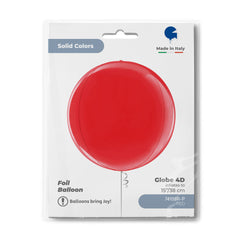 Globe Red 4D Balloons (Air-filled) - 15 Inches