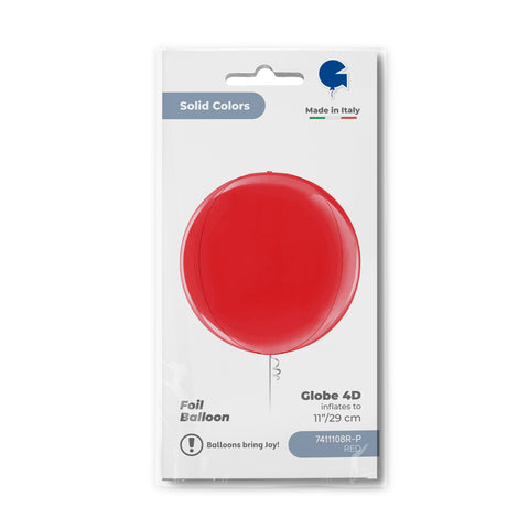 Globe Red 4D Balloons (Air-filled) - 11 Inches