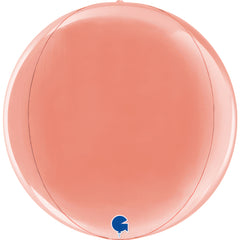 Globe Rose Gold 4D Balloons (Air-filled) - 15 Inches