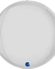 Globe Satin White 4D Balloons (Air-filled) - 15 Inches