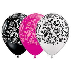 Damask Print  Latex Balloon (Helium/Air Filled) - 11 Inches