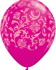 Damask Print  Latex Balloon (Helium/Air Filled) - 11 Inches