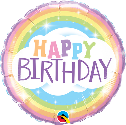 Round  Birthday Rainbow (Helium) - 18 Inches