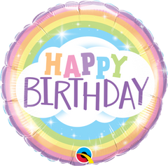 Round  Birthday Rainbow (Helium) - 18 Inches