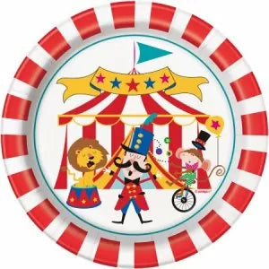 Paper Plates 8 Inches Circus Carnival- 8 Pc