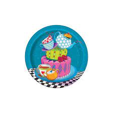 Paper Plates 7 Inches Mad Hatter Tea Party- 8 Pc